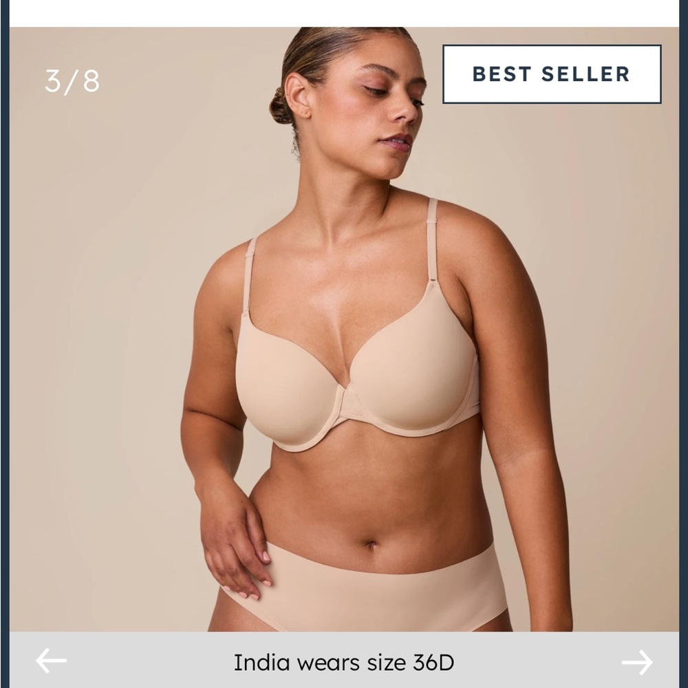 Harper Wilde Base T-shirt bra in beige 32DDD/F